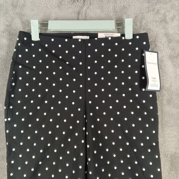 NWT $59 CHARTER CLUB Tummy Control Polka Dots Capri Pants Mid Rise - Picture 3 of 12
